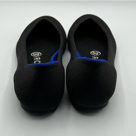 Rothys Womens 5.5 Ballet Flat Slip On Shoes Black Knit Round Toe Insoles New - Picture 7 of 16